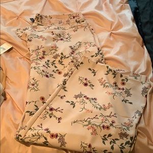 Pale pint floral pants